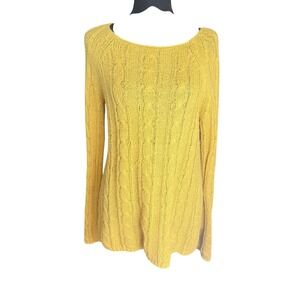 J. Crew Cable Knit Sweater Gold  Long Sleeve Casual Warm Cottagecore